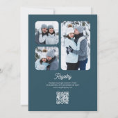 Winter Snow Pine Tree Forest QR Code Vrijgezellenf Kaart (Achterkant)