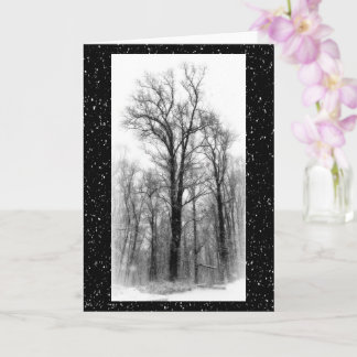 Winter Snow & Poplar Tree Blank Greeting Card Kaart