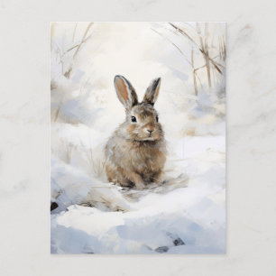 Winter Snow Rabbit Briefkaart