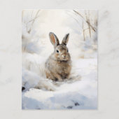 Winter Snow Rabbit Briefkaart (Voorkant)