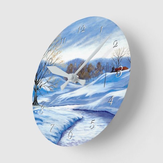 Winter Snow Road Ronde Klok (Hoek)