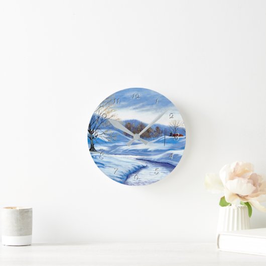 Winter Snow Road Ronde Klok (Huis)