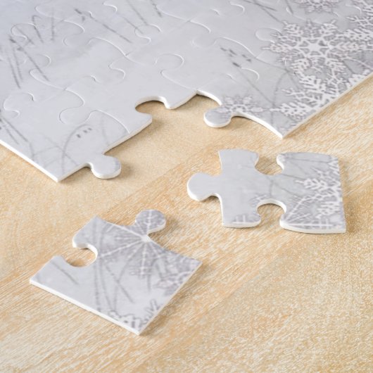 Winter Snow Rood Schuur Boerderij Legpuzzel (Zijkant)