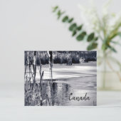 Winter Snow Shadows Black White Canada Souvenir Briefkaart (Staand voorkant)