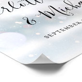 Winter Snow Signature Script Trouw Welkom Bord Poster (Hoek)