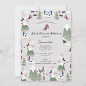 Winter Snow Skien Bachelorette Weekend Kaart (Voorkant)