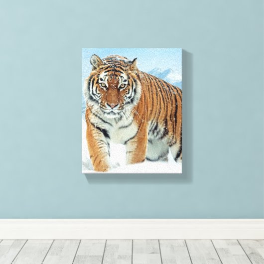 Winter Snow Tiger Mountains Natuur Photo Canvas (Insitu (Houten vloer))