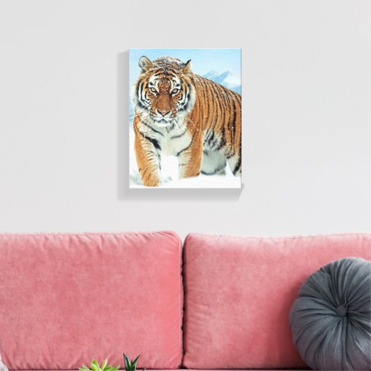 Winter Snow Tiger Mountains Natuur Photo Canvas (Insitu (Woonkamer))