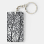 Winter Snow Tree Branches Photograph Sleutelhanger (achterkant)