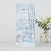Winter Snow Trouw Menu Kaart (Staand voorkant)