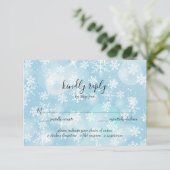 Winter Snow Trouw RSVP Kaart (Staand voorkant)