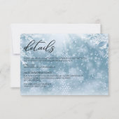 Winter Snow Trouwkaart Details Bedankkaart (Voorkant)