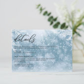 Winter Snow Trouwkaart Details Bedankkaart (Staand voorkant)