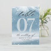 Winter Snow Trouwtafel Nummer Programmakaart (Staand voorkant)