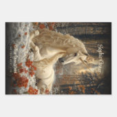 Winter Snow Unicorn Castle Fantasy Magisch Paard Inpakpapier Vel (Voorkant)