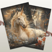 Winter Snow Unicorn Castle Fantasy Magisch Paard Inpakpapier Vel