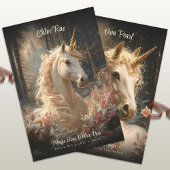 Winter Snow Unicorn Castle Fantasy Magisch Paard Inpakpapier Vel