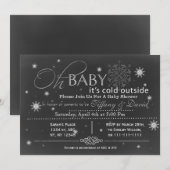 Winter Snow unisex Couple's Baby shower Invitation Kaart (Voorkant / Achterkant)
