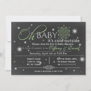 Winter Snow unisex Couple's Baby shower Invitation Kaart