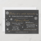 Winter Snow unisex Couple's Baby shower Invitation Kaart (Voorkant)