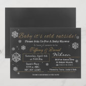 Winter Snow unisex Couple's Baby shower Invitation Kaart (Voorkant / Achterkant)