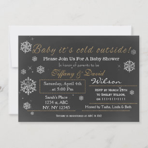 Winter Snow unisex Couple's Baby shower Invitation Kaart
