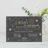 Winter Snow unisex Couple's Baby shower Invitation Kaart (Staand voorkant)