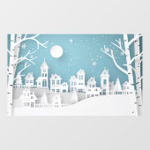 Winter Snow Urban Landscape Village Raamsticker (Vel)