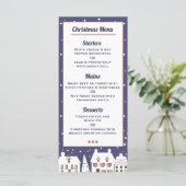 Winter Snow Village-kerstmenu Menu (Staand voorkant)