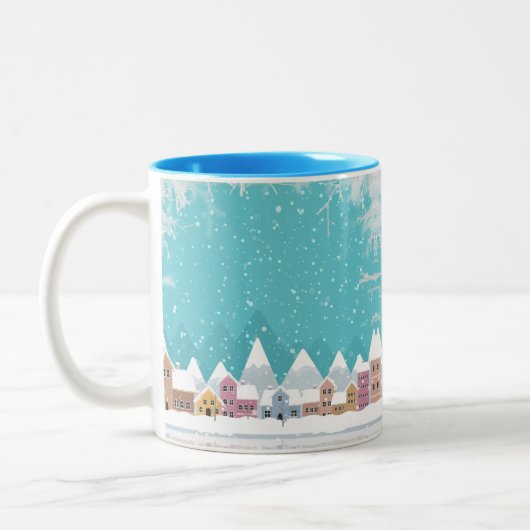 Winter Snow Village Vakantie Mok (Links)