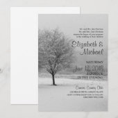 Winter Snow Wedding Kaart (Voorkant / Achterkant)