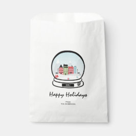 Winter Snow Wereldbol Holiday Favor Bag Bedankzakje