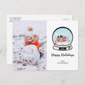 Winter Snow Wereldbol Holiday Foto Briefkaart (Voorkant / Achterkant)