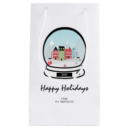Winter Snow Wereldbol Holiday Gift Bag Klein Cadeauzakje