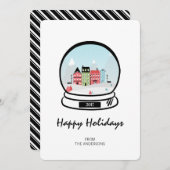 Winter Snow Wereldbol Holiday Kaart (Voorkant / Achterkant)