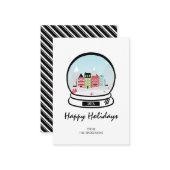 Winter Snow Wereldbol Holiday Mini Note Kaart Notitiekaartje (Voorkant / Achterkant in situ)