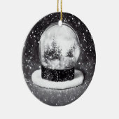 Winter Snow Wereldbol Keramisch Ornament (Rechts)