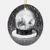 Winter Snow Wereldbol Keramisch Ornament (Links)