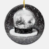 Winter Snow Wereldbol Keramisch Ornament (Achterkant)