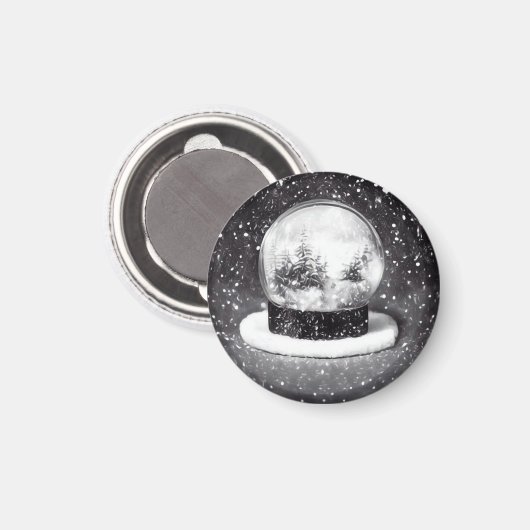 Winter Snow Wereldbol Magneet (Voorkant / Achterkant)