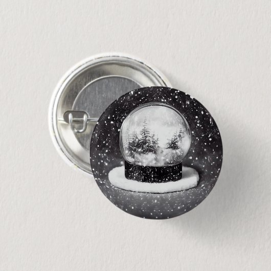 Winter Snow Wereldbol Ronde Button 3,2 Cm (Voorkant /achterkant)