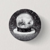 Winter Snow Wereldbol Ronde Button 3,2 Cm (Voorkant)