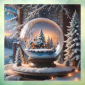 Winter Snow Wereldbol Window Cling Raamsticker (Vel 3)