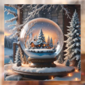 Winter Snow Wereldbol Window Cling Raamsticker (Vel 2)