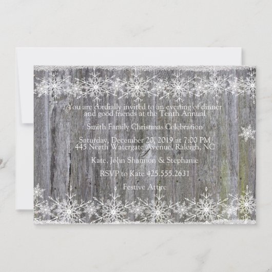 Winter Snow Wood Kerstfeest Kaart (Voorkant)