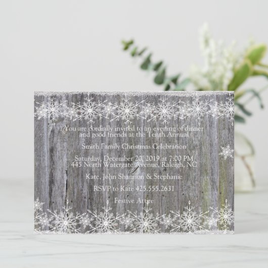 Winter Snow Wood Kerstfeest Kaart (Staand voorkant)