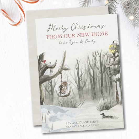 Winter Snow Woodland Natuur kerstbeweging Aankondiging