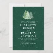 Winter Snow Woodland Waterverf bruiloft QR-code Kaart (Voorkant)