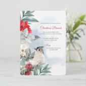 Winter Snowbird Vakantie Brunch Uitnodiging (Staand voorkant)
