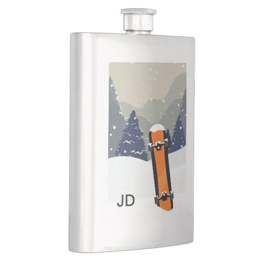 Winter Snowboard aangepaste monogram-kolf Heupfles (Rechts)